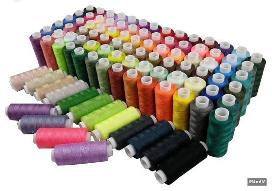 100 Pcs Sewing Threads Spun, Multi Color Nalki Dhaga in Ladies & Gents Colors