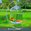 Vase Fishbowl Transparent Hanging Glass Creative Decor Fish Tank for Living Room. 