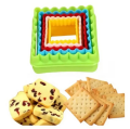 5 Pcs/Set DIY Plastic Embossing Cooking Biscuit Embossing Cutter Baking Tools Mould Cookie Cake Mold Fondant Square Shape Cutter. 