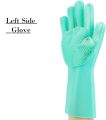 Magic Dishwashing Cleaning Sponge Gloves Reusable Silicone Brush Scrubber Gloves Heat Resistant for Dishwashing Kitchen Bathroom Cleaning Pet Hair Care Car Washing. 