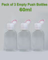 Pack of 3 Empty Plastic Push Bottle 60ML. 