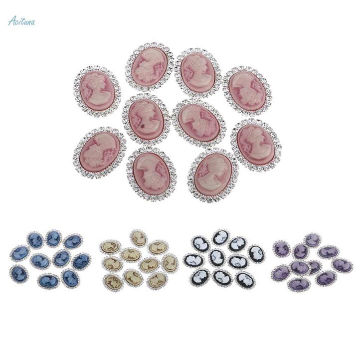 10 Pieces Rhinestone Crystal Embellishment Buttons Flatback DIY Craft White