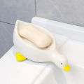 Duck Shape Ceramic Soap Box Cartoon Soap Dish Drainable Soap Holder Container Bathroom Accessories. 