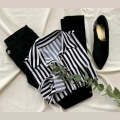 Black White Stripes Shirt. 
