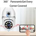Dual Lens Wifi Camera 360° View Rotatable HD IP CCTV Camera Wifi Home Security Camera Waterproof Cctv Camera Mini Wifi Wireless Colour Night Vision Two Way Audio Motion Detection SD Card Slot V380 White. 