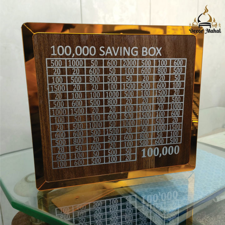 100,000 PKR Wooden Money Saving Box | Cash Challenge Tracker | Budget ...