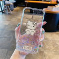 Phone Case Samsung Galaxy S22 Shiny Ring Back Cover Glitter Soft Transparent Hello Kitty Cases for Samsung S22 Back Cover Stars Moon Girls. 