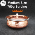 Copper Serving Handi | Shahi Copper Handi Serving Dish | Hammered Design with Steel Outer Layer – Available in Different Sizes, Real Copper Pot for Serving, Premium Tableware for Special Occasions" | Shahi  Dish. 