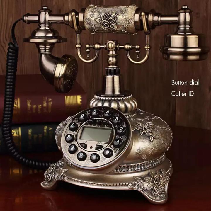 Rotary Dial Antique Telephone Old Fashioned Backlight Telephone Corded Landline Phone with Display