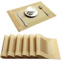 7Pcs Table Mat & Table Runner Set Heat Resistant Placemats, Stain Resistant Washable PVC Table Mats for Dining Table Woven Placemat. 