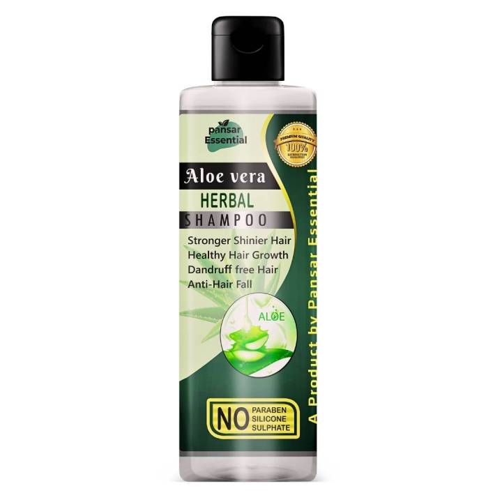 Pansar Essential Aloe Vera Herbal Shampoo for Hair Growth Hair Fall Control Dandruff Dry Scalp and Curly Hair