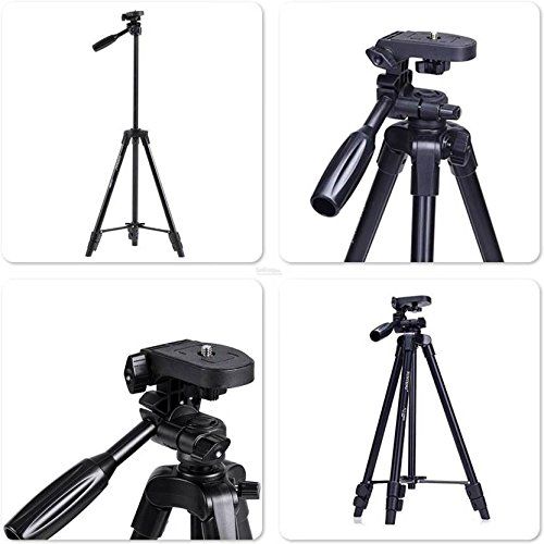 Neepho NP-3180s Professional Tripod Stand with Bluetooth Remote | 125cm Adjustable Height Aluminum Tripod for Mobile Phone, DSLR & Action Camera | Portable Photography & Videography Stand for YouTube, TikTok, Vlogging & Live Streaming - Black