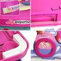 Princess Dressing Table Pretend Play Kids Vanity Table And Chair With Flashing Lights, Mirror, Working Hair Dryer...(73008). 