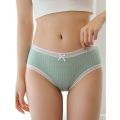 Yingbao Ladies Underwear Japanese Style Lace Woman Teenger Girl Panties Cute Bow Middle Waist Female Panty Comfy Breathable Brief Plus Size. 
