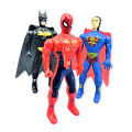 3 Pcs Set - Avengers Marvel and DC Action Figures Superhero With LED Light Toys Movable Head Moveable Super Hero Figure - Superman Spiderman Batman Toy For Kids Boys Girls Baby Children - Size 11cm / 4.5 inch. 