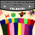 Plush Wired Sticks Fuzzy Polyester Wire Flexible Craft Supplies Assorted Colors Tinsel Diy Toys for DIY Kids Children. 