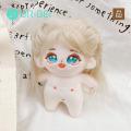 Stuffed Doll 10cm Cute Anime Girl Doll with Colorful Hair Big Eyes Unfinished Plush Toy for Kids Girls Pretend Play Game Naked Cotton Doll. 