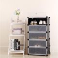 Multi-Purpose Plastic 5-Layer Shoe Rack Organizer | Portable & Foldable Storage Cabinet Tower with Dustproof Cover for Home, Bedroom & Entryway. 