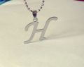 Stylish Silver And Black Alphabet H Locket. 
