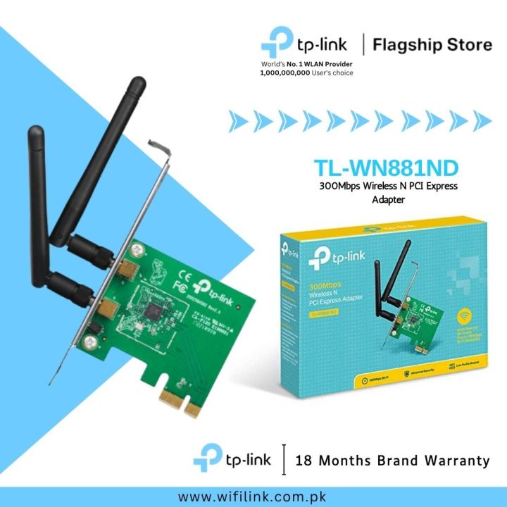 TP-Link Wi-Fi Card TL-WN881ND 300Mbps Wireless N PCI Express Adapter - 18 Months Brand Warranty