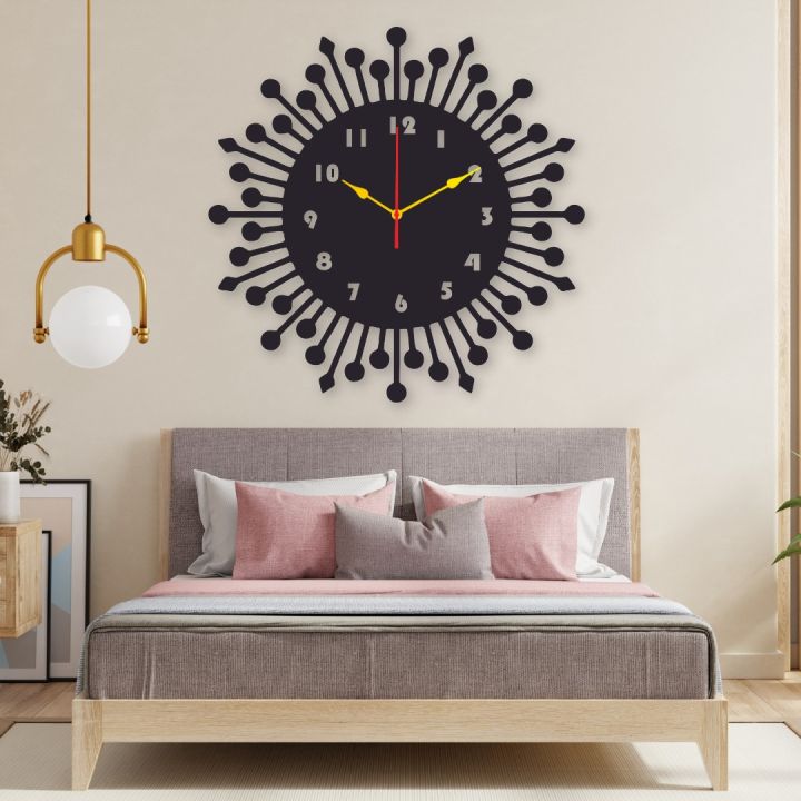 Modern Wooden Wall Clock, 3D DIY Quartz Timepiece for Home and Office, Creative Large Decorative Design