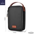 WIWU Minimalist Tech Pouch Travel Electronic Organizer Bag, Waterproof Electronics Accessories Pouch Bag for Apple Pencil, Hard Drives, Power bank, Cable, Charger, Phone, USB, SD Card (Black). 