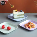 Household Wheat Straw Tray Dinnerware Snacks Fruit Bones Plate Round Square Shape Salad Bowl Spit Bone Trash Storage Small Disk. 