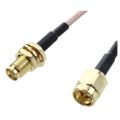 SMA female SMA male F / M antenna connection cable adapter black + gold. 