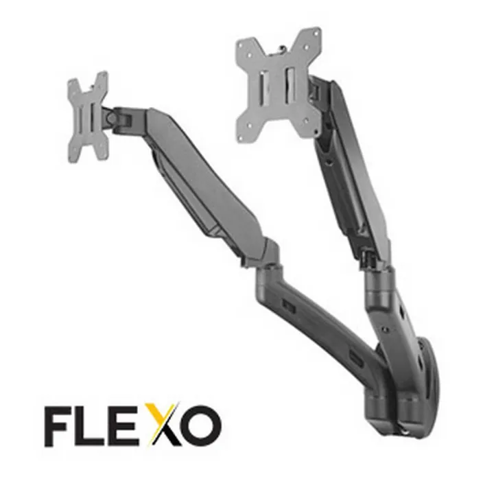 Flexo%20Ergonomic%20Dual%20LED%20Hydraulic%20Monitor%20Arm%20Stand%20%7C%20Adjustable%20Wall%20Mount%20for%2013"%20to%2027"%20Screens%20with%20Tilt,%20Rotation%20&%20Wire%20Management%20-%20Image%205