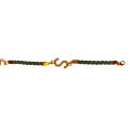 Classy Golden Zircon S Alphabet Green Lather Bracelet / Watch For Girls \ Women. 