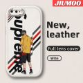 JIUMOO For iPhone 7 Plus iPhone 8 Plus Case Fashion Cool Boy Thin Leather Soft Full Lens Camera Protect Cases Shockproof Back Cover Casing. 