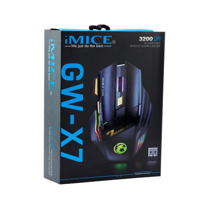 Imice iMICE GW-X7 7-Button Silent Rechargeable Wireless Gaming Mouse with ...