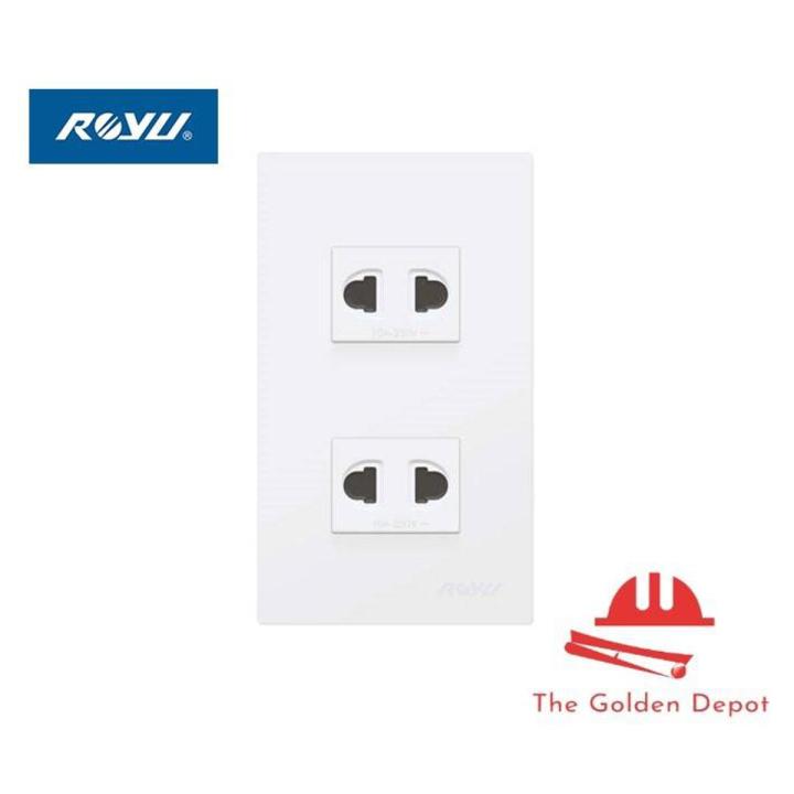 【Footprint】 Royu 2 Gang Universal Outlet Set Wide Series WD113