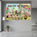 Labubu Theme Banner - 36 Inch By 24 Inch - Birthday Banner - Multicolors - Unisex - Pack Of 1. 