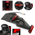 Rear Wheel Big Tail Fender Mudguard Universal  Tail Brake With Light License Plate Holder Dual Light Mode Braking Light And Normal Light, Universal Compatiblity With Reflector Red For Ybr, Derbi, Beneli GS 150 etc. 