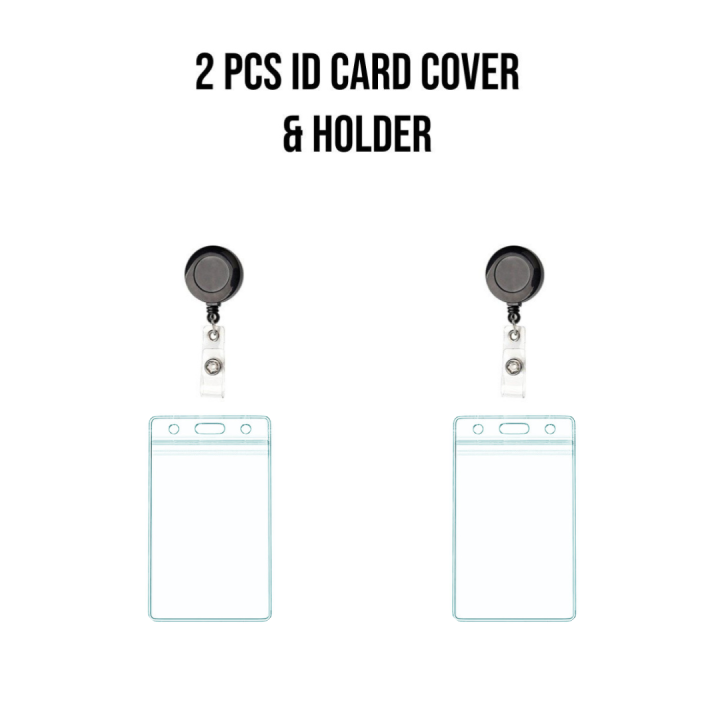 Vintage ID Card Vertical cover with retractable pins | Waterproof PVC Badge protector | Super quality transparent protector | Best for offices, schools, colleges and universities