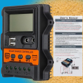 Dual USB Solar Charge Controller with Large LCD Display 12V/24V DC Input or Solar Panel Regulator. 