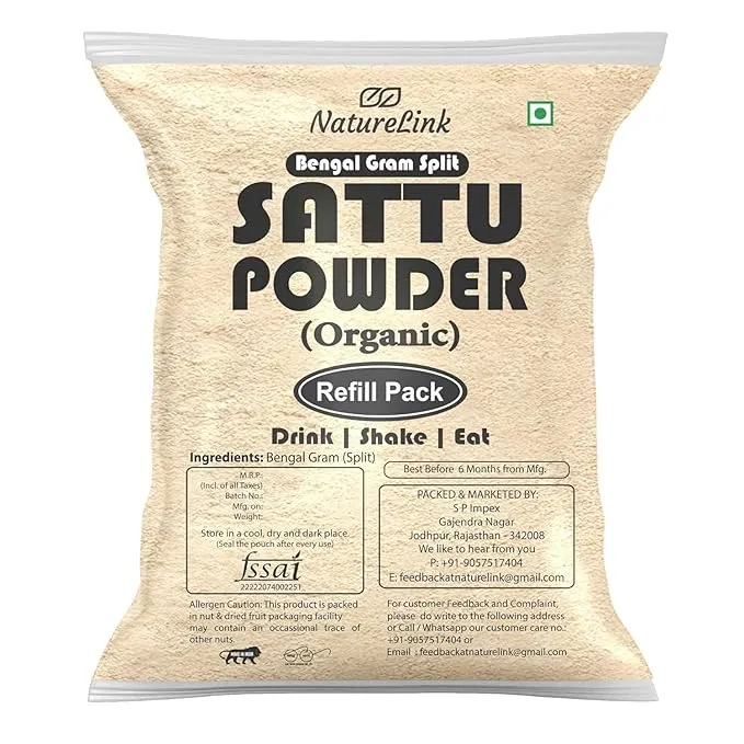 Sattu Powder | Gluten Free Roasted Black Chana Flour | 100% Natural ...