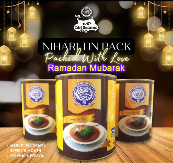 Enjoy the Taste of Karachi's Famous Zahid Nihari 950gram Tin Pack