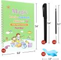 BESTIN 4pc Magic Book For Kids, Reusable Grooved Handwriting Workbooks, Preschool Magic Grooved Practice Copybook, Writing Practice For Kids, Magic Book For Montessori Children Tracing Handwriting, First Learning Books for Kids,. 