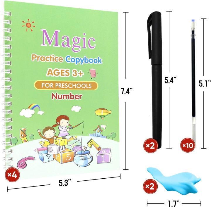 BESTIN%204pc%20Magic%20Book%20For%20Kids,%20Reusable%20Grooved%20Handwriting%20Workbooks,%20Preschool%20Magic%20Grooved%20Practice%20Copybook,%20Writing%20Practice%20For%20Kids,%20Magic%20Book%20For%20Montessori%20Children%20Tracing%20Handwriting,%20First%20Learning%20Books%20for%20Kids,%20-%20Image%203