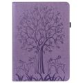 (New) For Lenovo Legion Y700 Tree & Deer Pattern Pressed Printing Leather Tablet Case. 