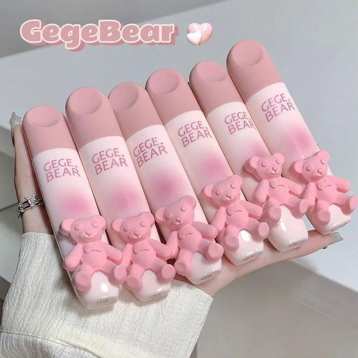 NANAKOR Gegebea Gogo Bear Tender Color Lip Glaze Soft Mist Milk Mist Matte Lip Gloss Lip Mud Lipstick Son Môi Nhung