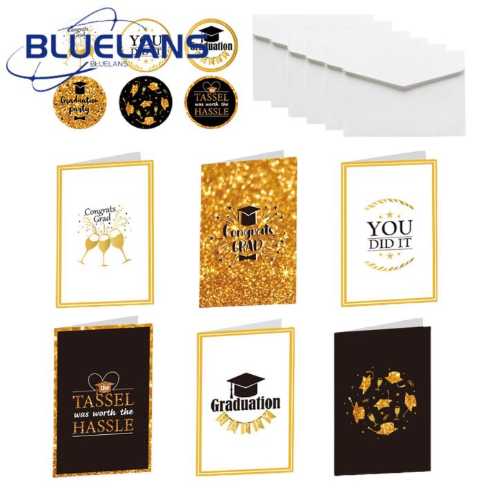 Card With Ribbon Graduation Ribbon Embellished Graduation Cards 6pcs Graduation Cards with Glitter ...