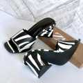 GoodWill Women Fashion Triangle High Heels With Platform Sandal, Party Wear Heels Weeding Wear Heels, Bridal Heels Black and White. 