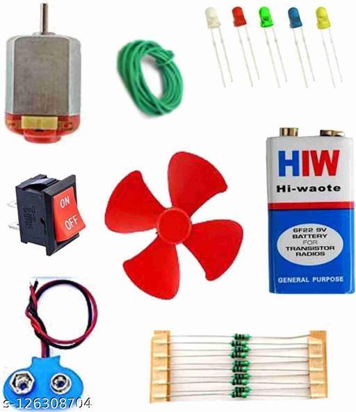 DC Motor Fan Set Electronic Science Project kit with Battery 9V Fan and Battery