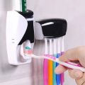 Best Quality Set of Toothpaste Dispenser & Brush Holder - Plastic Automatic Toothpaste Dispenser With Tooth Brush Holder For Homes And Bathrooms - Tooth Paste Dispenser with Toothbrush Holder. 