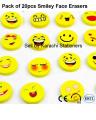 20 Pcs - Smiley Face Eraser Cartoon Eraser. 