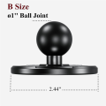 1Inch Ball Mount Base with Aluminum Alloy AMPS Hole Round Plate & 1Inch TPU Ball Adapter for RAM Replacement. 