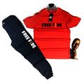 Tracksuit New Design FREE FIRE printed Round Neck Half Sleeves T Shirts Top Quality Gym wear and comfortable Track suit For Men n Boys. 